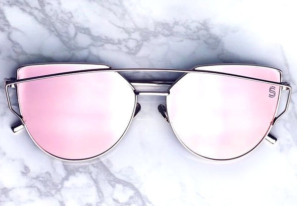 Saulesbrilles rozā/sudraba Cat Eye S3
