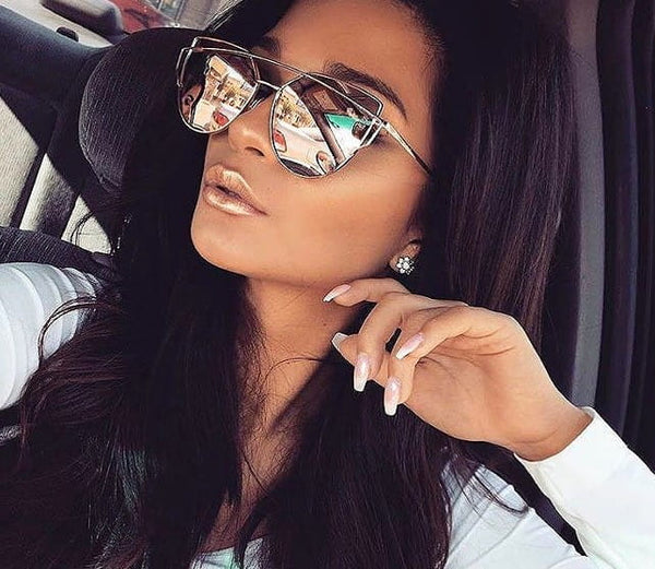 Saulesbrilles rozā/sudraba Cat Eye S3