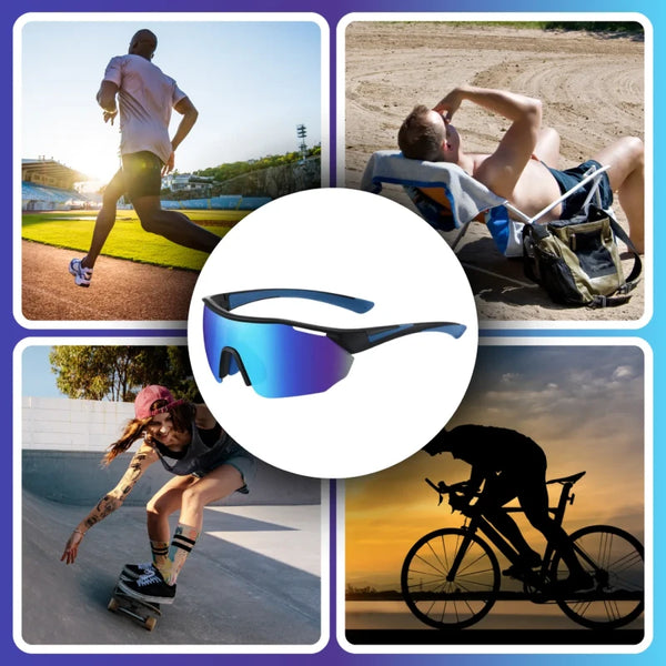 Polarizētas sporta saulesbrilles vīriešiem B58 zilas 