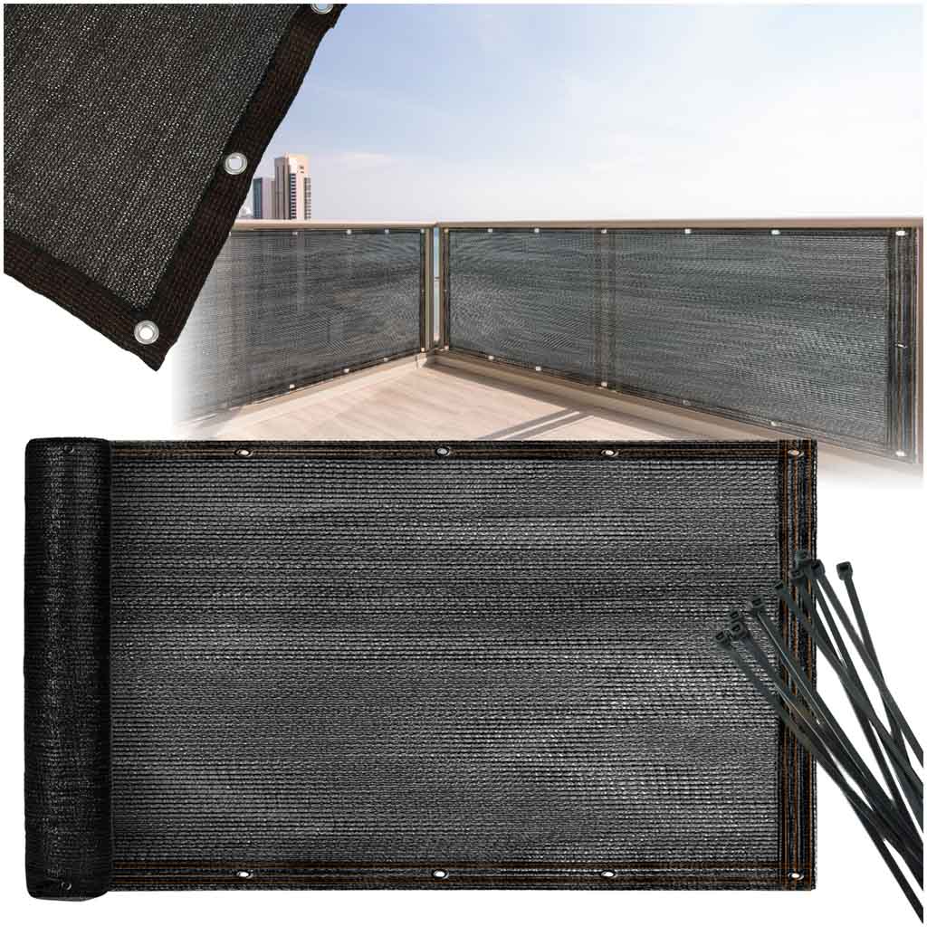 Balkona aizkars LUARO 105x700 cm UV ar stiprinājuma siksnām