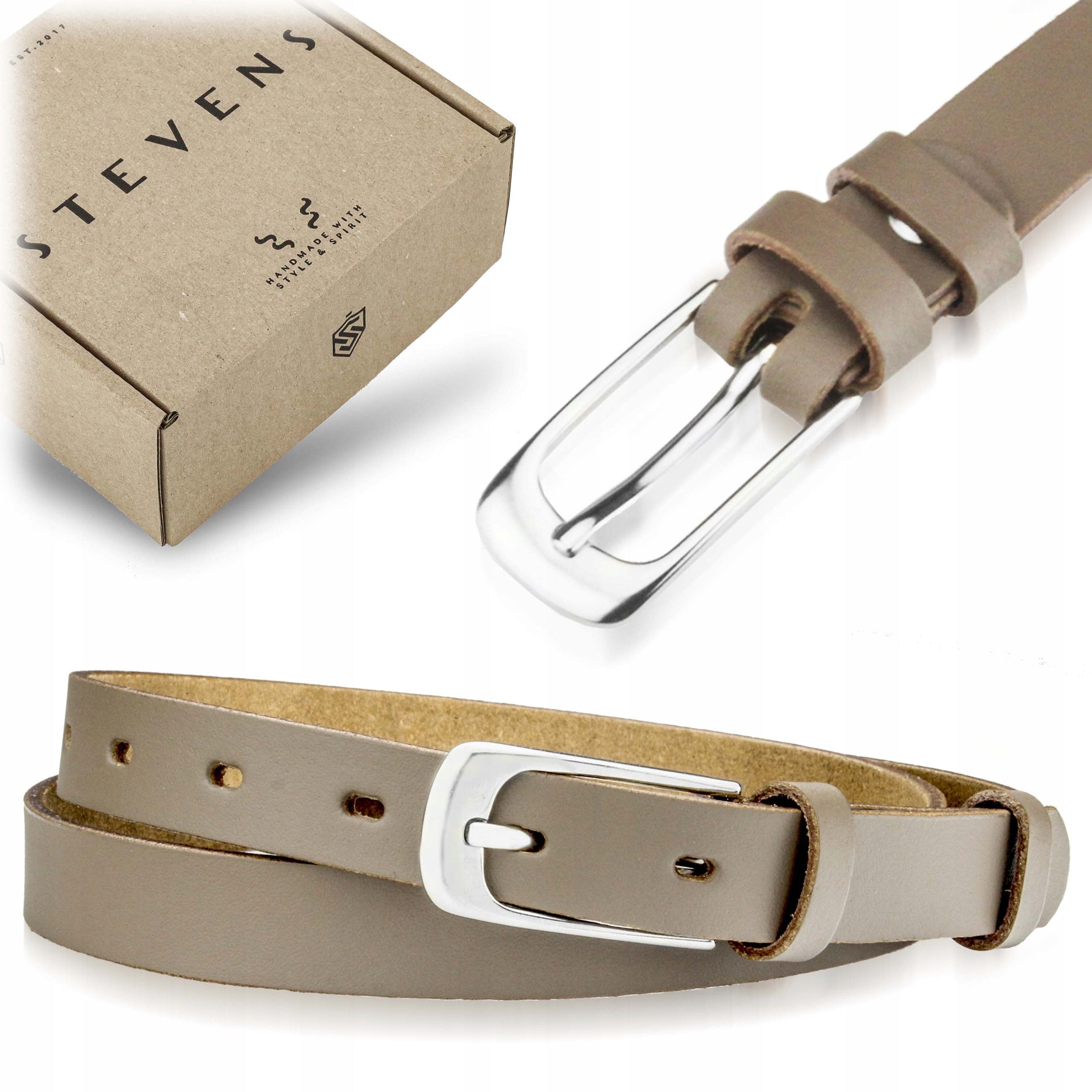 Sieviešu ādas josta Stevens, bēša