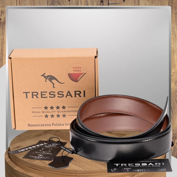Divpusējais ādas jostas, melna/brūna, 120 cm