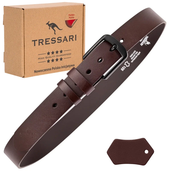 Vīriešu josta, brūna dabīgā āda, TRESSARI
