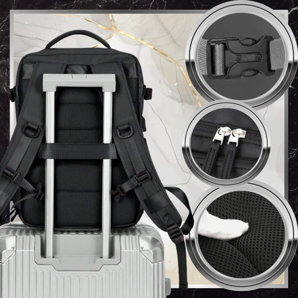 Ceļojumu mugursoma BAD&amp;BAGS, melna, ar USB