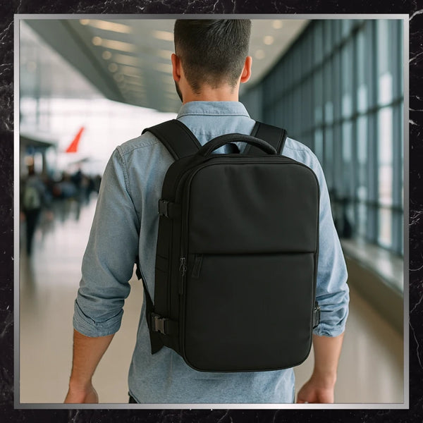 Ceļojumu mugursoma BAD&amp;BAGS, melna, ar USB