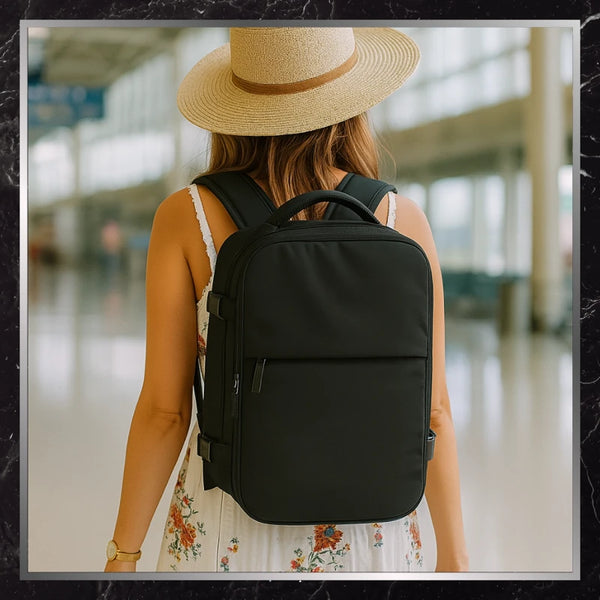 Ceļojumu mugursoma BAD&amp;BAGS, melna, ar USB