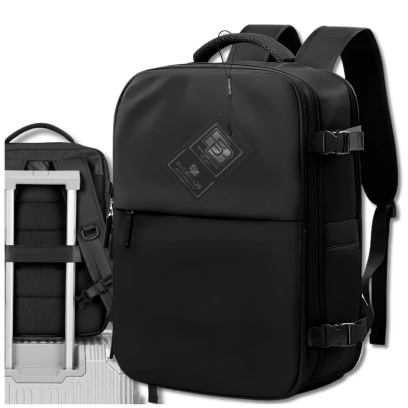 Ceļojumu mugursoma BAD&amp;BAGS, melna, ar USB