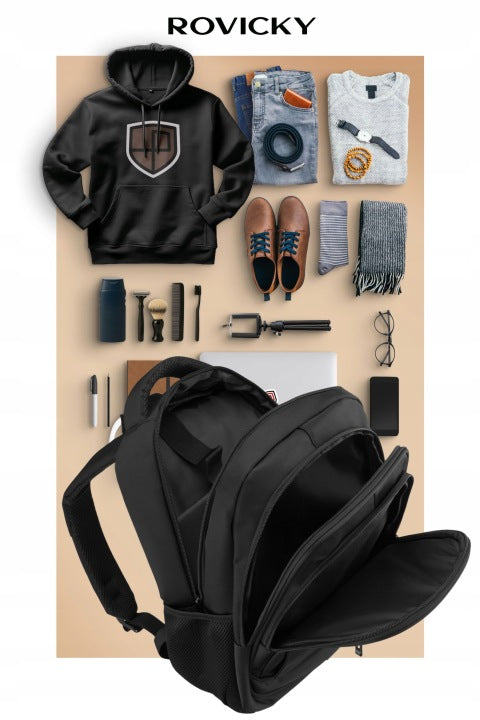 Liela unisex mugursoma Rovicky, melna K58