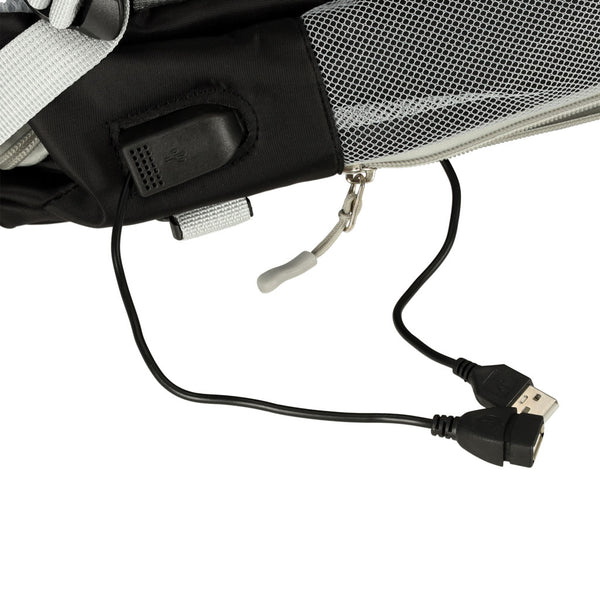 Ceļojumu rokas bagāžas mugursoma ar USB, melna