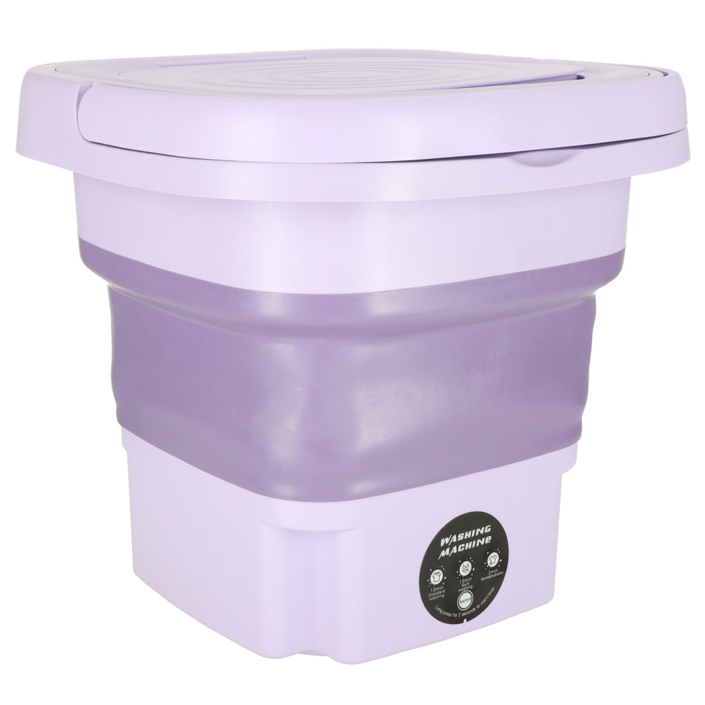 Mini salokāma, pārnēsājama veļas mašīna, 8 l, violeta