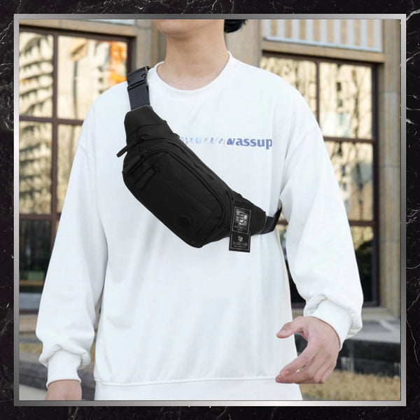 Vīriešu ūdensnecaurlaidīga jostas soma BAD&amp;BAGS, melna