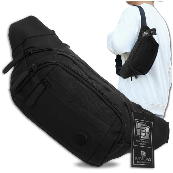 Vīriešu ūdensnecaurlaidīga jostas soma BAD&amp;BAGS, melna