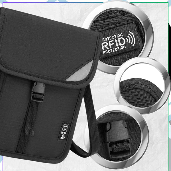 Ceļojumu dokumentu turētājs RFID, melns