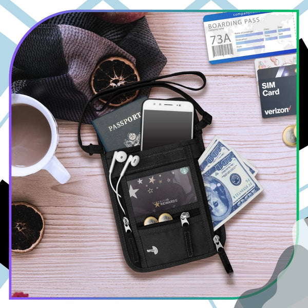 RFID pases maciņš – krūšu soma, melns