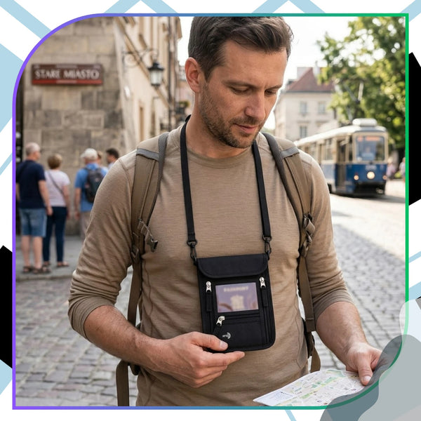 RFID pases maciņš – krūšu soma, melns