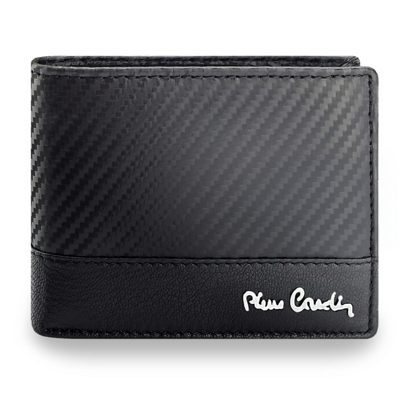 Vīriešu ādas maks Pierre Cardin, melns, RFID aizsardzība 423706 