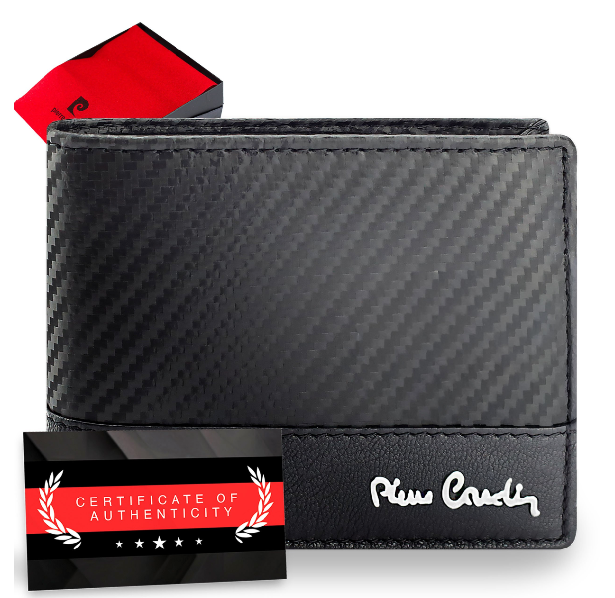 Vīriešu ādas maks Pierre Cardin, melns, RFID aizsardzība 6088706 