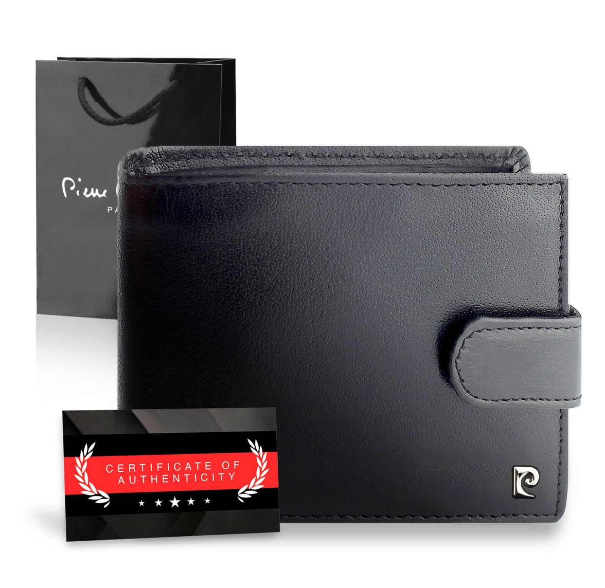 Vīriešu maks Pierre Cardin, melns, ar RFID aizsardzību A6088306 