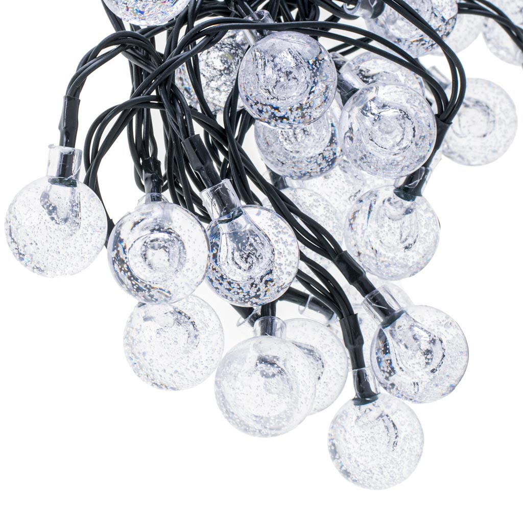 Dārza saules virtene, 7 m, 50 LED, auksti balta