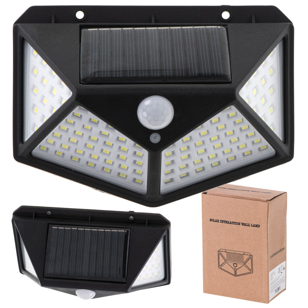 Saules kustības un krēslas sensora lampa ar 100 gaismas diodēm