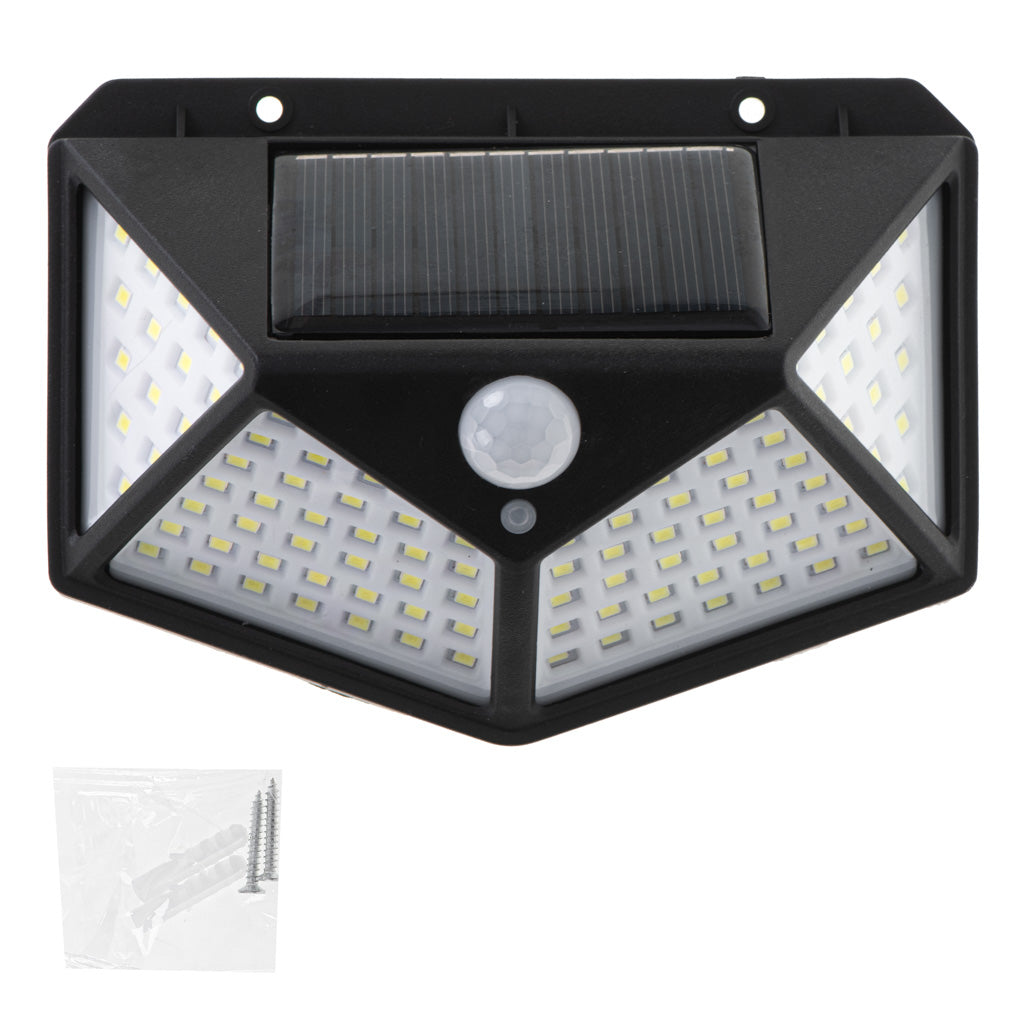 Saules kustības un krēslas sensora lampa ar 100 gaismas diodēm