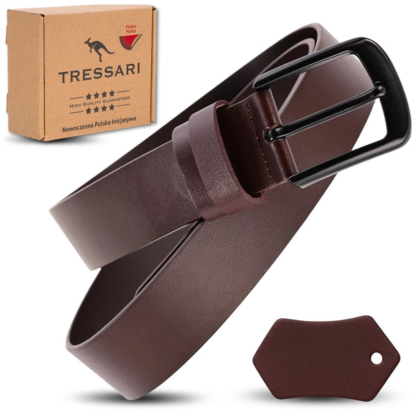 Vīriešu josta, brūna dabīgā āda, TRESSARI