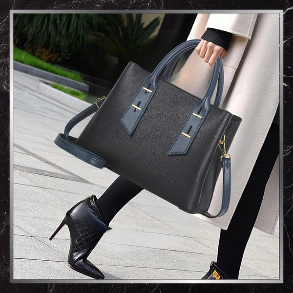 Sieviešu ādas rokassoma BAD&amp;BAGS, melna