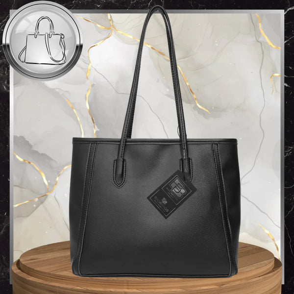 Sieviešu ādas rokassoma BAD&amp;BAGS, melna N499