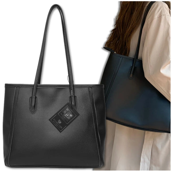 Sieviešu ādas rokassoma BAD&amp;BAGS, melna N499