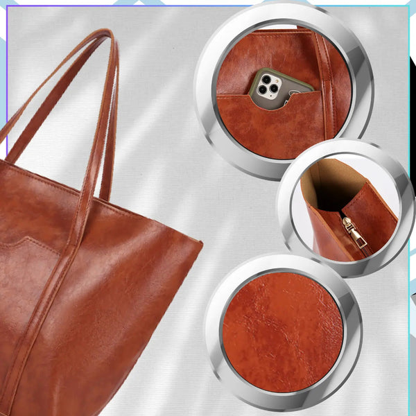 Sieviešu ādas rokassoma BAD&amp;BAGS, brūna