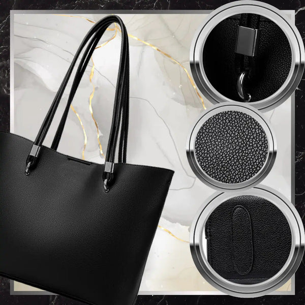 Sieviešu ādas rokassoma BAD&amp;BAGS, melna N500