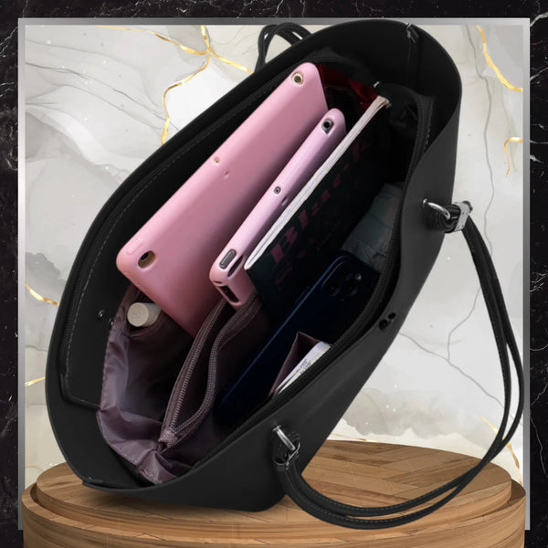 Sieviešu ādas rokassoma BAD&amp;BAGS, melna N500