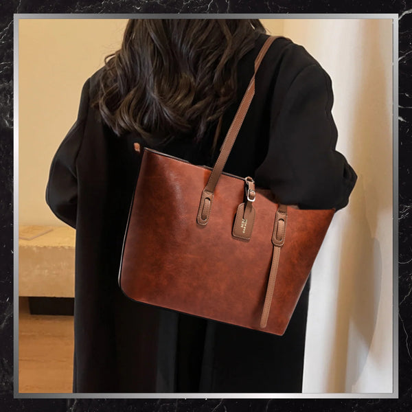 Sieviešu ādas rokassoma BAD&amp;BAGS, brūna, iepirkšanās tipa