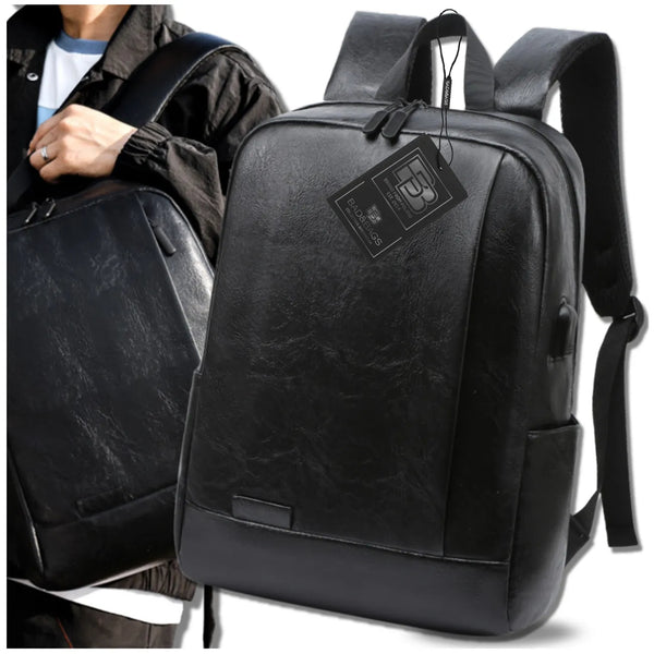 BAD&amp;BAGS pilsētas ceļojumu mugursoma, melna, ādas