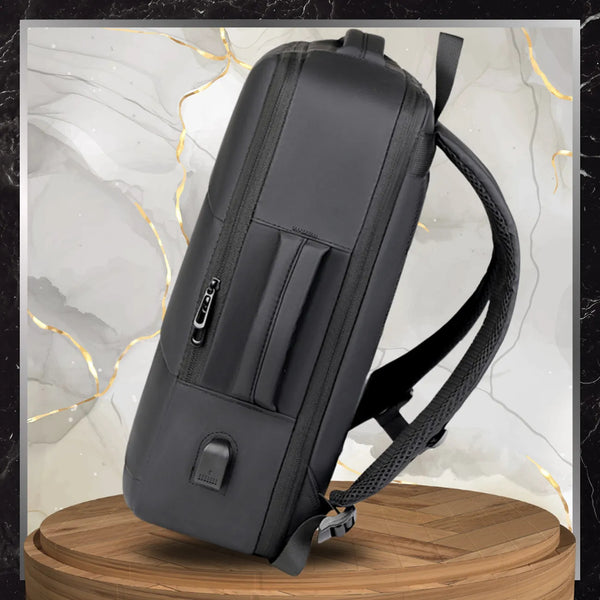 Ceļojumu mugursoma, melna, ar USB portu N487