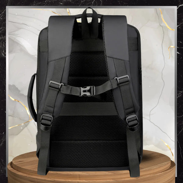 Ceļojumu mugursoma, melna, ar USB portu N487