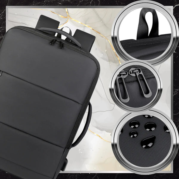Ceļojumu mugursoma, melna, ar USB portu N487