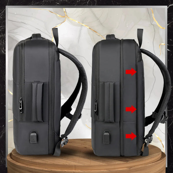 Ceļojumu mugursoma, melna, ar USB portu N487
