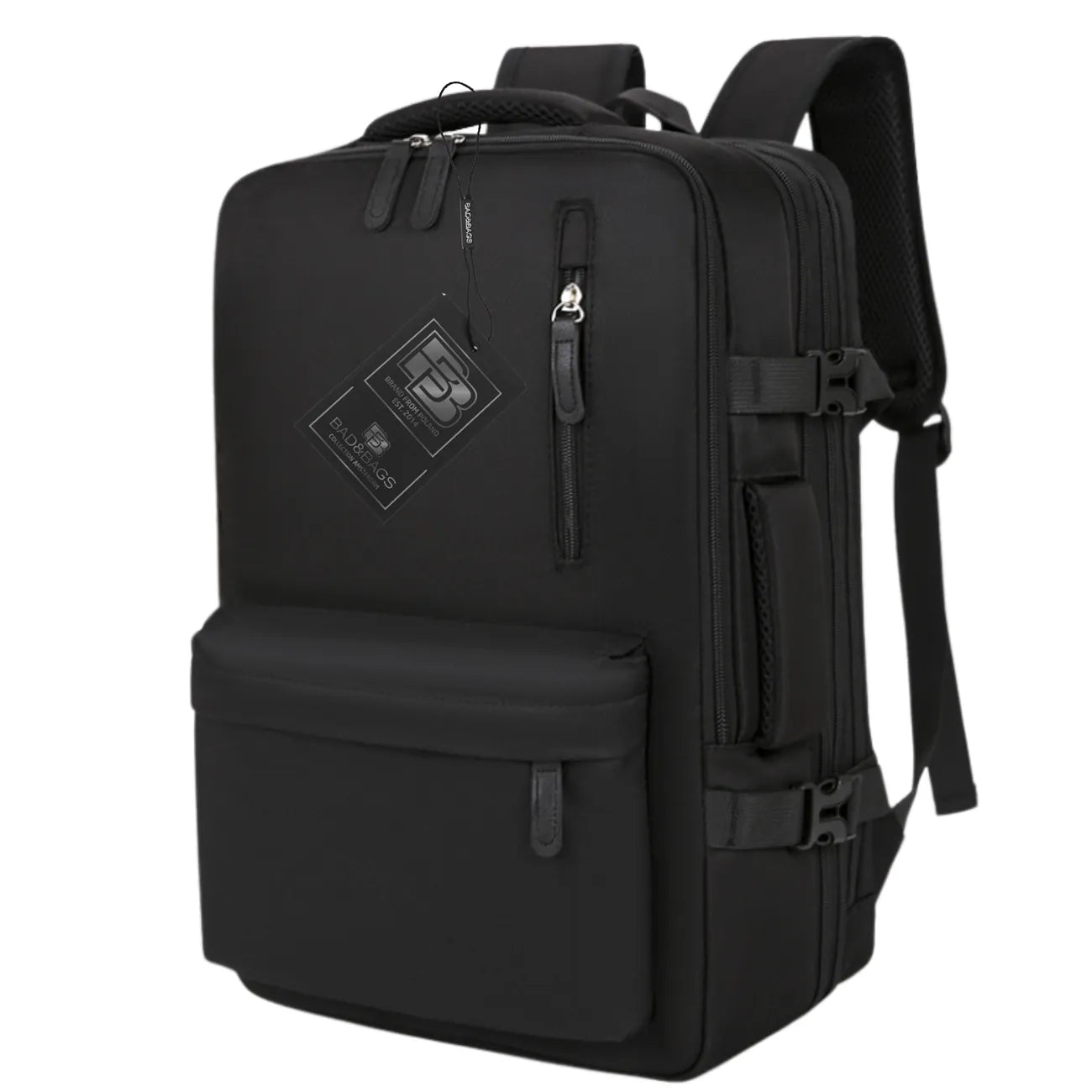 Ceļojumu mugursoma BAD&amp;BAGS, melna, ar USB, ūdensizturīga