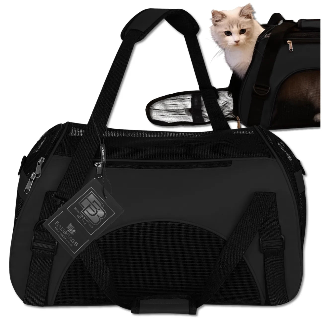 BAD&amp;BAGS mājdzīvnieku pārnēsāšanas soma, melna