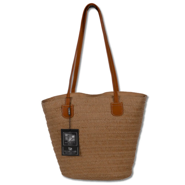 Sieviešu pludmales soma BAD&amp;BAGS, liela, salmu krāsā N486