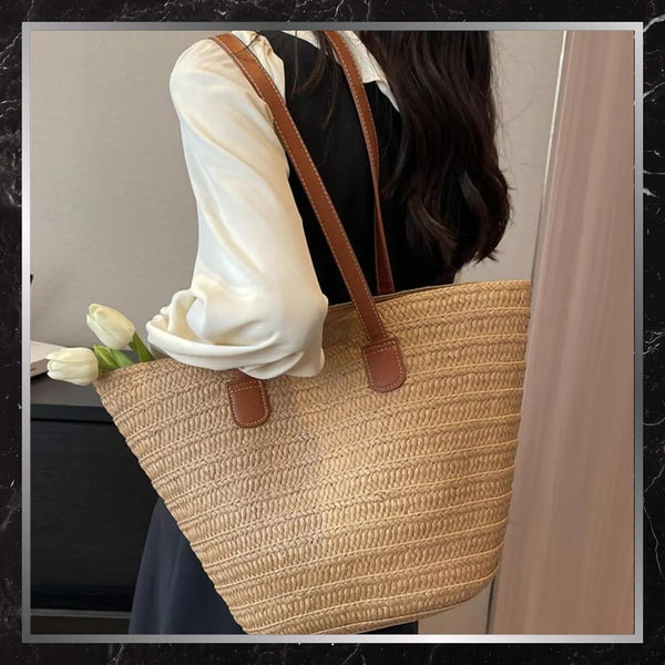 Sieviešu pludmales soma BAD&amp;BAGS, liela, salmu krāsā N486
