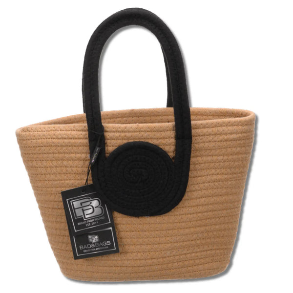 Sieviešu pludmales soma BAD&amp;BAGS, salmu auduma, maza