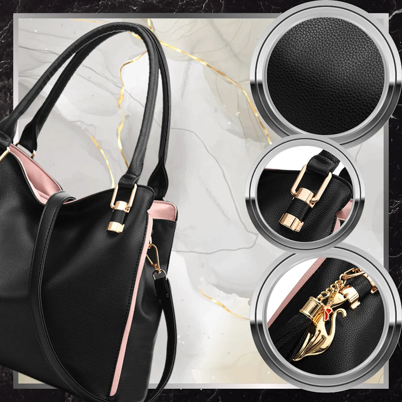 Sieviešu rokassoma U120 melna R57