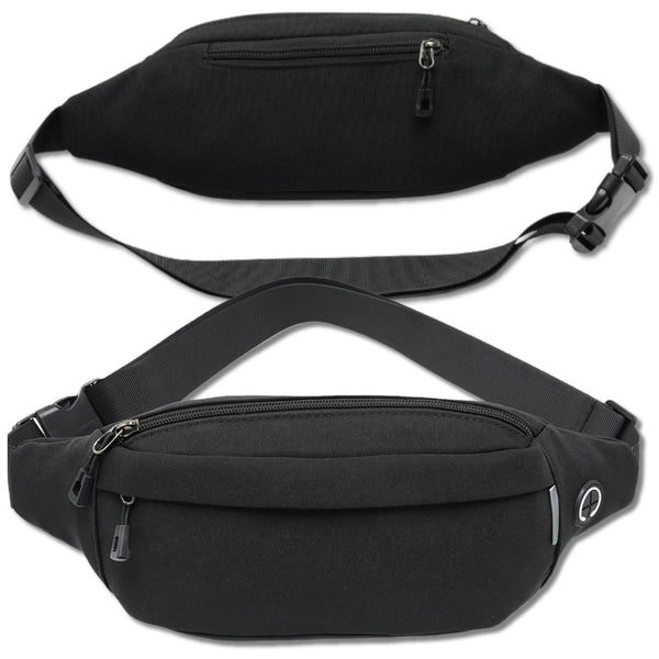 Juoda juosmens rankinė iš poliesterio unisex D29