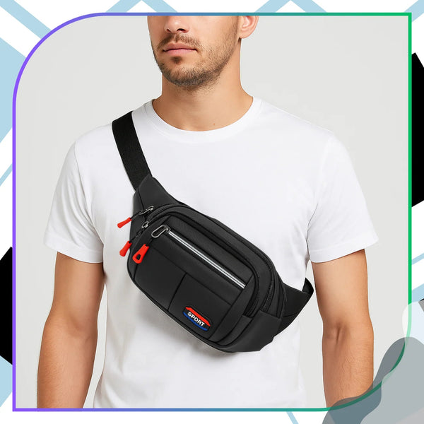 Juoda sportinė juosmens rankinė (unisex) D30