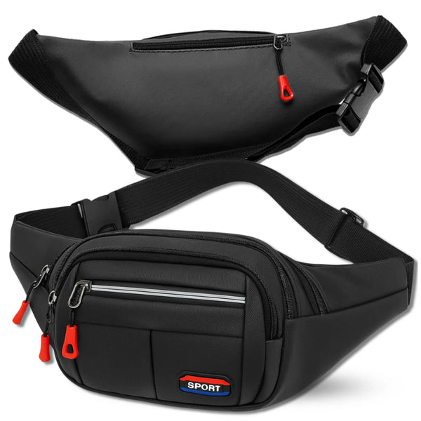 Juoda sportinė juosmens rankinė (unisex) D30
