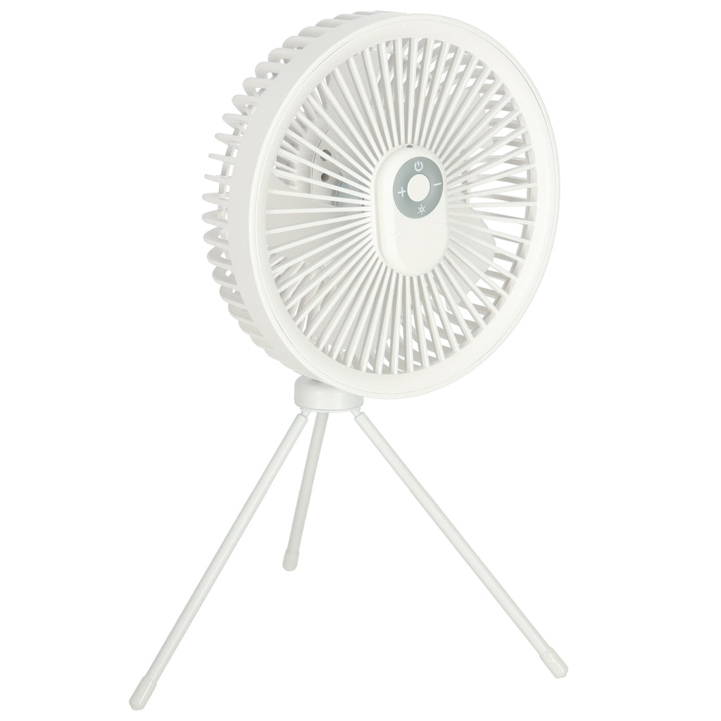 Bezvadu USB galda ventilators ar tālvadības pulti un lampu, 4 ātrumi, 18 cm, balts