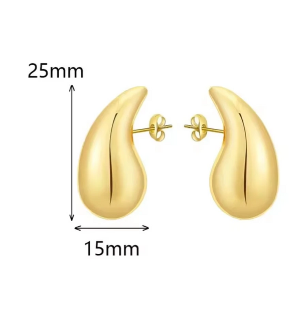 Zelta auskari 2,5 cm x 1,5 cm