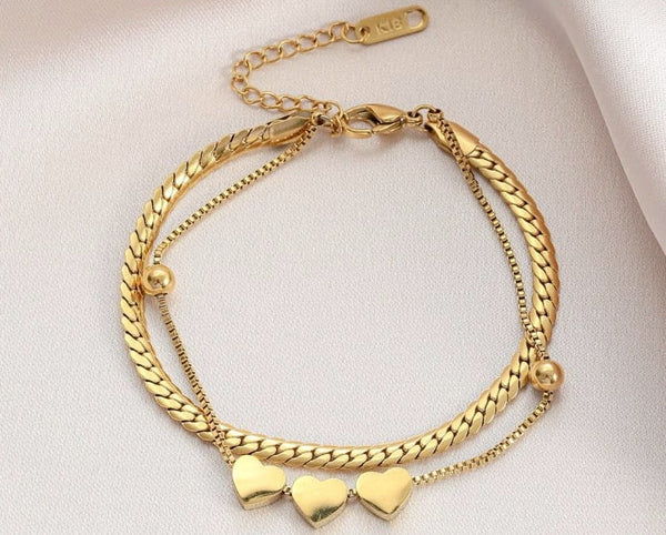 Sieviešu ķirurģiskā tērauda aproce X38, zelta krāsā